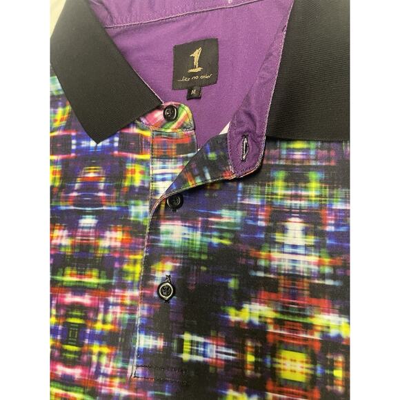 1 Like No Other Polo Shirt Mens Size M Abstract All Over Print Golf Multicolor - Picture 3 of 7